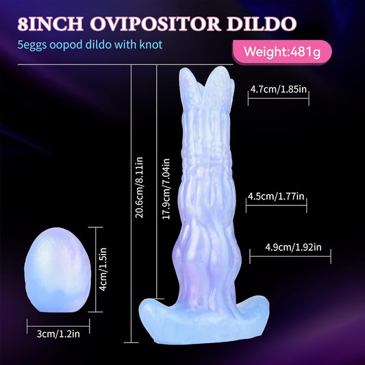 Silicone Ovipositor Tentacle Dildo – Pneumatic Egg Laying Toy with 5 Eggs, G-Spot & Anal Play