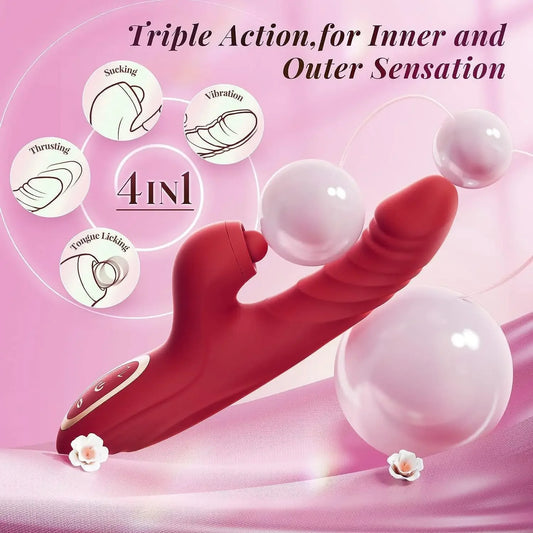 emale Masturbator with Heat & Thrust – Vibrating Clit & G-Spot Dildo Toy