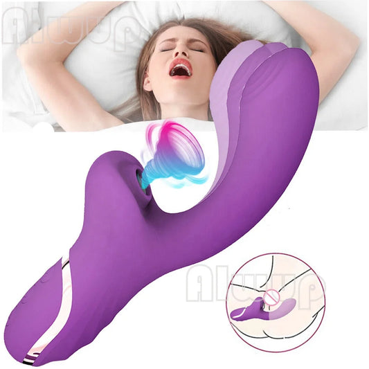 Hot Selling 2 in 1 Clitoral Sucking Vibrator G Spot Vibrators Sex Toy for Women Vacuum Stimulator Dildo Vibrator Adult Toys